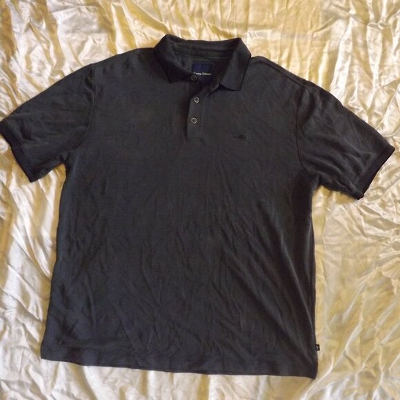 Tommy Bahama Modal Blend Gray Chevron Polo Shirt Men's Size XL - Picture 1 of 6